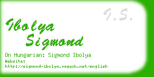 ibolya sigmond business card